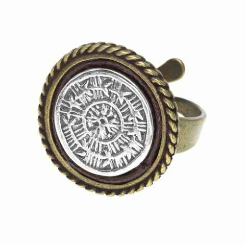 Кольцо из тигрового дерева, горного хрусталя и кожи MACASSAR 19--21788