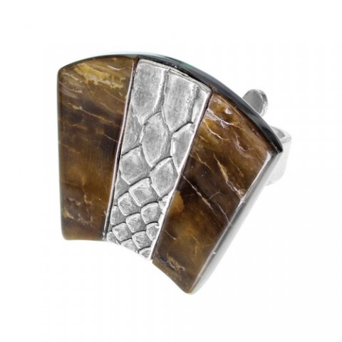 Кольцо из черного перламутра и гематита BLACK MAMBA 19--22123