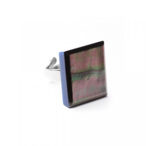 Кольцо из ляписа лазури и черного перламутра DEEP BLUE 19--23211