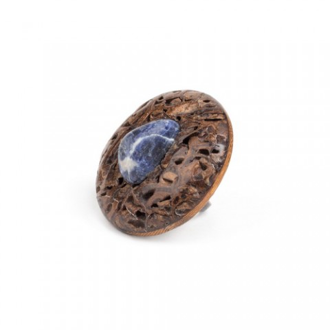 Кольцо из яшмы, агата, цитрина, жемчуга и содалита MALAWI 19--23410