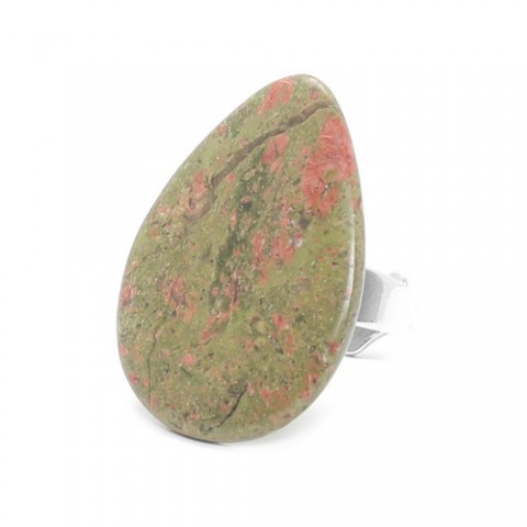 Кольцо из унакита, перламутра и розовой ракушки NATURALISTE 19--23641