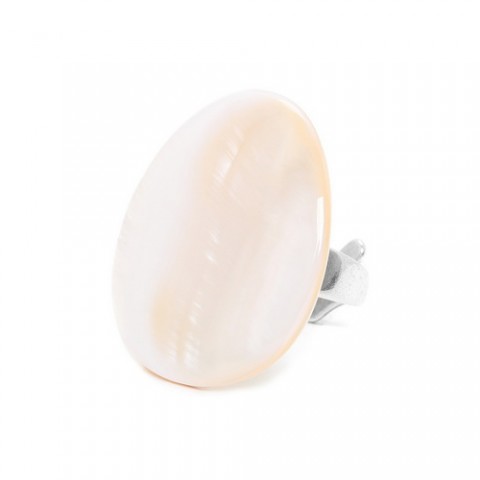 Кольцо из унакита, перламутра и розовой ракушки NATURALISTE 19--23643