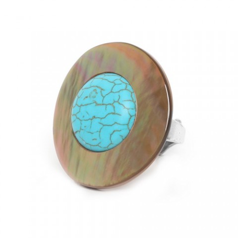 Кольцо из кокоса, перламутра и яшмы SURIGAO 19--23713