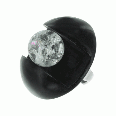 Кольцо из горного кристалла и дерева Махогани PERPETUITY 19--21115