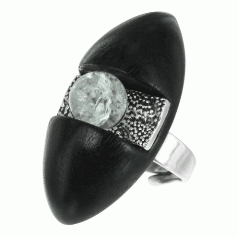 Кольцо из горного кристалла и дерева Махогани PERPETUITY 19--21118