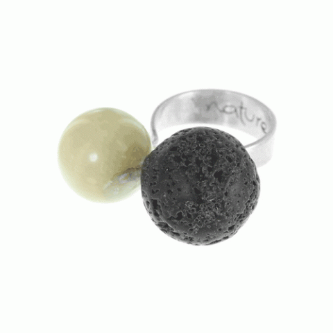 Кольцо из коралла, вулканического камня и морской раковины KAKUJI 19--21123