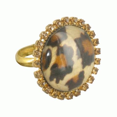 Кольцо из тигрового глаза и золотистого перламутра MALAWI round ring