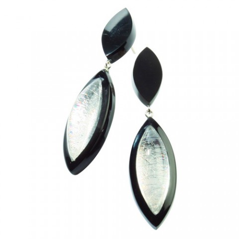 Серьги Zsiska - Ra silver black