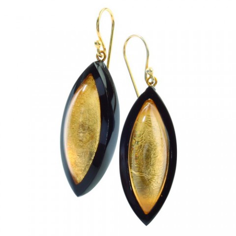 Серьги Zsiska - Ra gold black superb